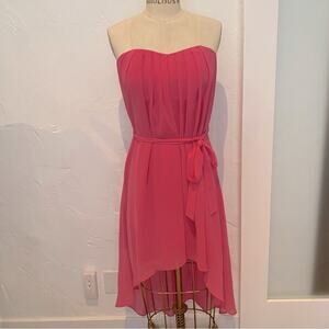 Lavender brown Barbie pink strapless high low dress M